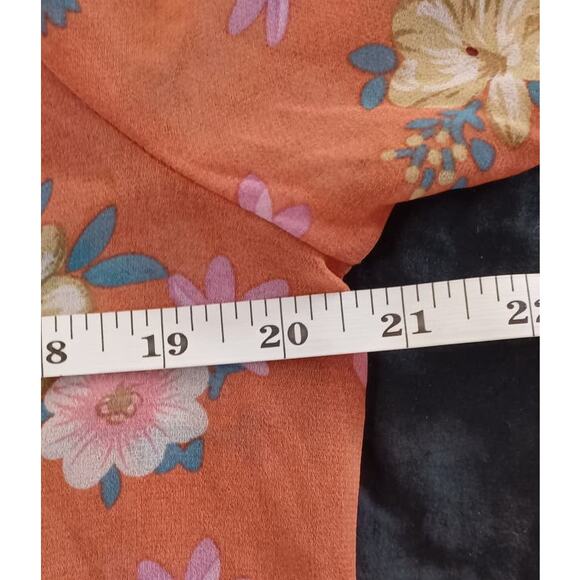 Zuiki Shirt Women's Small Sheer Floral Chiffon Colorful Phoebe Buffay 1990s Boho - Picture 5 of 8